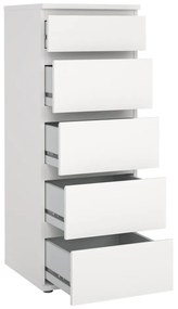 Biela vysoká komoda 40x107 cm Nova – Tvilum