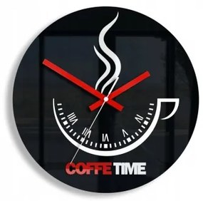 Sammer Originálne hodiny do kuchyne v čiernej farbe Coffe2Black