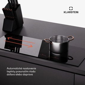 Klarstein Masterzone 90 Slim Flex, indukčná varná doska, max. 7200 W, vstavaná, 4 zóny, 2 Flex zóny, technológia ThermoBoost, Smart Flex