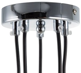 Závesná kovová lampa s 5 žiarovkami čierna SAVIO Beliani