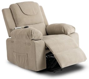 Masážne kreslo s funkciou vstávania MARCOS bežové