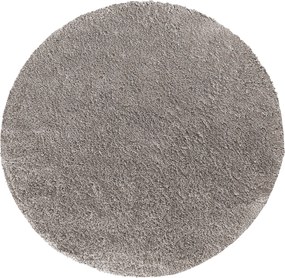 DY Sivo-béžový okrúhly shaggy koberec Camel Rozmer: 200 cm