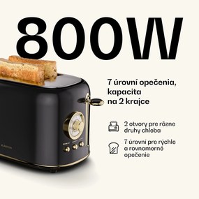 Klarstein Victoria hriankovač | 2-štvorcový hriankovač | 800 W | 7 úrovní opraženia | držiak na žemle
