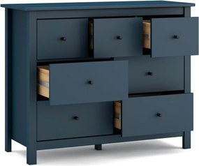 Tmavomodrá nízka komoda z borovicového dreva 110x80 cm Misti - Marckeric