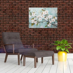 Obraz - Maľba, kvitnúce vetvy stromu (70x50 cm)