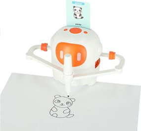KIK Interaktívny vzdelávací kresliaci robot s 100 kartami, oranžový