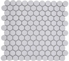 Keramická mozaika Knopf 11G Gombík uni biela matná 31,2x33 cm