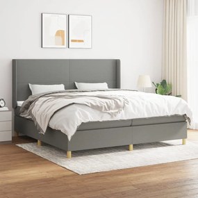 Boxspring posteľ s matracom tmavosivá 200x200 cm látka 3131858