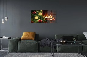 Sklenený obraz Ozdoby pobočky ohnisko 140x70 cm