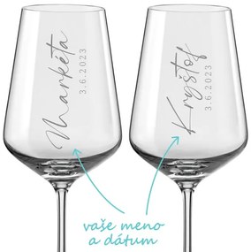 Svadobné poháre na víno Calligraphy style, 2 ks