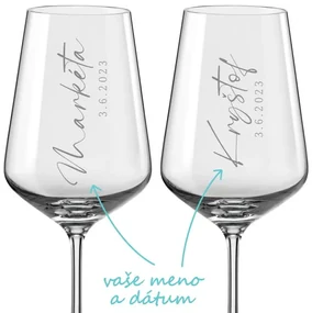 Svadobné poháre na víno Calligraphy style, 2 ks