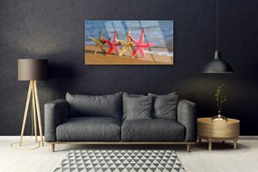 Obraz na skle Pláž hviezdice umenie 125x50 cm