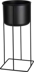 KOVOVÝ KVETINÁČ SO STOJANOM BLACK SADA 2KS 39,5X18 CM+58X20 CM ČIERNA