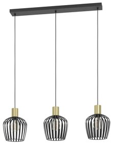 Eglo 901037 - Luster na lanku EMPOLI 3xE27/40W/230V čierna/zlatá