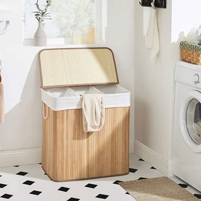 Bambusový kôš na bielizeň 60x40x61.5cm