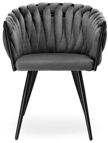 Jedálenská stolička ASTON zamatová, grafitová