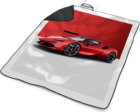 Sablio Plážová deka Ferrari na červeno-bielej: 200x140 cm