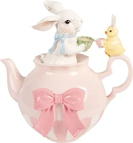Dekorácia králik s kuriatkom na čajovej kanvičke - 20*14*20 cm