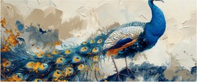 Obraz - Páv, maľba (120x50 cm)