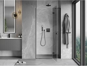 Mexen Mist-H L, 1-krídlové sprchové dvere pravé 110 cm, číre sklo, čierny profil, 8A5L-110-000-70-00-P