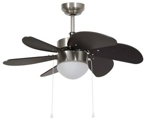vidaXL Stropný ventilátor s osvetlením 76 cm tmavohnedý