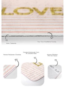 Ružové zamatové kúpeľňové predložky v súprave 2 ks 60x100 cm Love – Mila Home