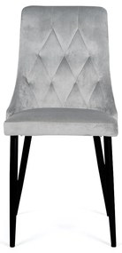 Jedálenská stolička caren velúr svetlo šedá | jaks