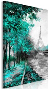 Artgeist Obraz - Paris Channel (1 Part) Vertical Green Veľkosť: 20x30, Verzia: Premium Print