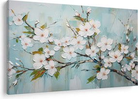 Obraz - Maľba, kvitnúce vetvy stromu (90x60 cm)