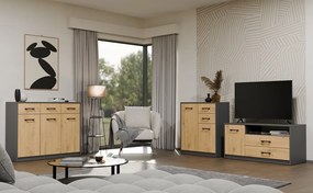 TV stolek SIMPLO 1D2S 109 cm antracitový/dub artisan