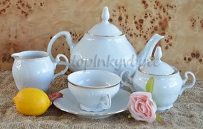 Thun čajová súprava Bernadotte zlatá linka 17-dielná