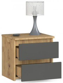 Nočný stolík CL2 2SZ CLP dub artisan / sivý