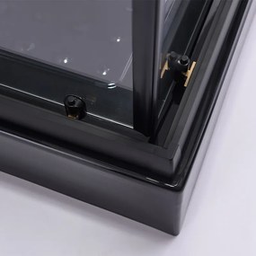 BPS-koupelny Štvorcový sprchovací kút BL32B 90x90 čierna/transparent + vanička SXL02B BL čierna