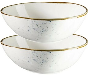 Mäser 2-dielna súprava oválnych misiek Pintar White modré bodky 22 x 19 cm