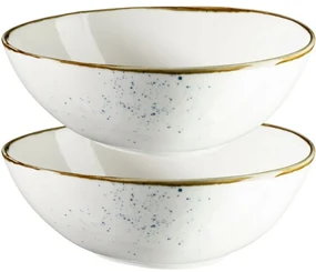 Mäser 2-dielna súprava oválnych misiek Pintar White modré bodky 22 x 19 cm