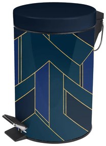 Tmavomodrý nášľapný kovový odpadkový kôš 3 l Achille – douceur d'intérieur