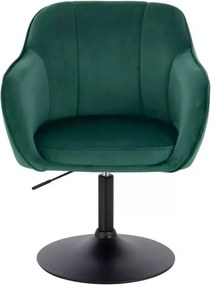 LuxuryForm DESIGN Stolička AVOLA VELUR na čiernom tanieri - zelená