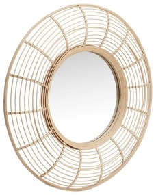 Nástenné zrkadlo s bambusovým rámom ø 80 cm Charm – Hübsch