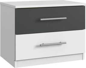 Posteľ s nočnými stolíkmi Nora 160x200 cm, biela/grafitová