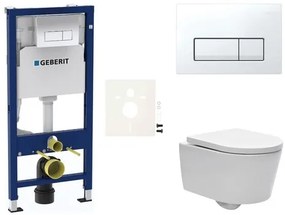 Cenovo zvýhodnený závesný WC set Geberit do ľahkých stien / predstenová montáž + WC SAT Brevis SIKOGESBRED50