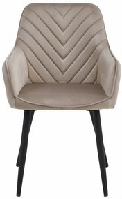 Kreslo NANA - tmavý béžový zamat / čierne nohy