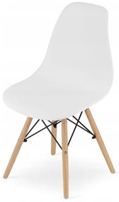 Jedálenská zostava stôl Dub sonoma 120 x 80cm biele nohy + 4 stoličky OSAKA biele / prírodné nohy