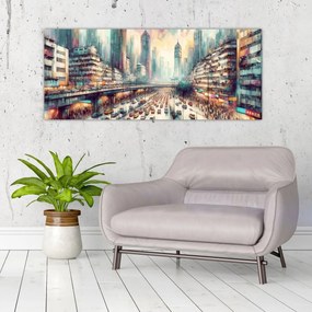 Obraz - Život veľkomesta (120x50 cm)
