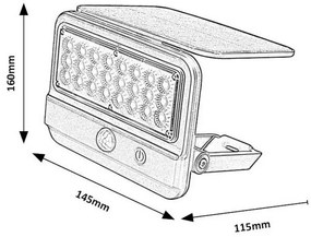 Rabalux 77090 solárny vonkajší reflektor s PIR Flaxton, biela