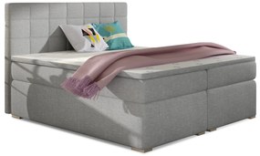 Manželská posteľ Boxspring 140 cm Abbie (svetlosivá) (s matracmi). Akcia -20%. Vlastná spoľahlivá doprava až k Vám domov. 1027407