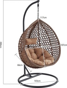 Skládací závěsné houpací křeslo Houseland Lisso XL hnědé