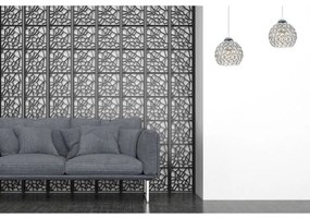 Závesné svietidlo Crystal, 1x strieborné krištáľové tienidlo, ch