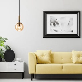 Luster na lanku ROLLO 1xE14/5W/230V zlatá/dymová béžová