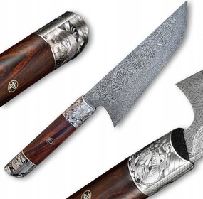 Luxusný damaškový nôž Dellinger 225 mm Dellinger Dragon Sign Engraved Limited