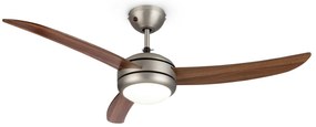 El Paso, stropný ventilátor, 52", závit E27, 3 lopatky, vzhľad tmavého dubového dreva